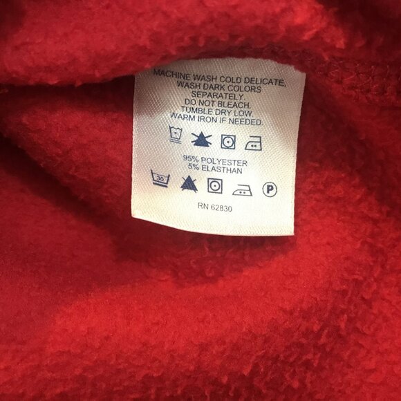 Lands End Red Long Sleeve Fleece Pullover Crewneck Sweater Women S 6-8 - Picture 4 of 7